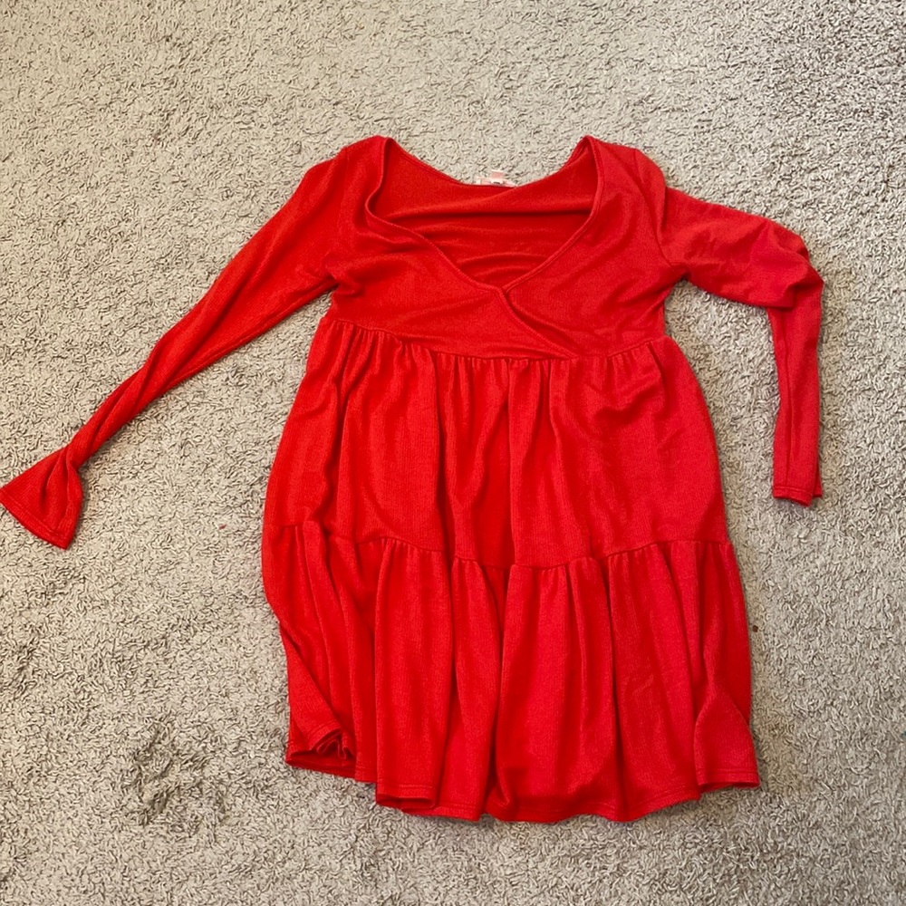 Red wrap dress